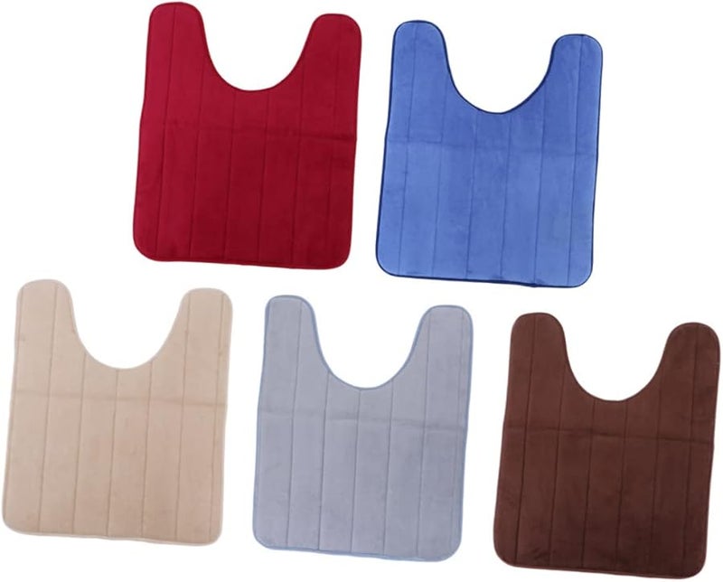 Light Brown Washable U Shaped Toilet Seat Cover Pad Portable Bathroom Mat - Image 1